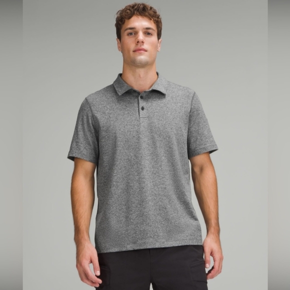 Lululemon Commission Short Sleeve Polo Size Medium In Heathered Gray - Picture 1 of 7